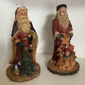 Rustic Wooden Santa with Tree
